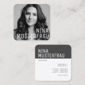 Stylische Foto Visitenkarten Vorlage - Vierkante Visitekaartje (Voorkant / Achterkant)