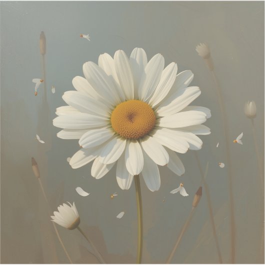stylised blooming daisy paintings, sticker (Voorkant)