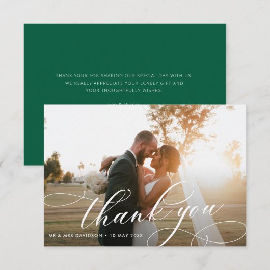 Stylised Calligraphy lettering wedding  Bedankkaart (Voorkant / Achterkant)