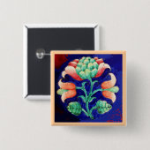 STYLISEERD PINKSTROOM, BLAUWE GROENE STROOM VIERKANTE BUTTON 5,1 CM (Voorkant /achterkant)