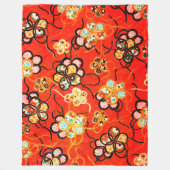 STYLISEERDE STROMEN, ZWARTE WITTE RIBBEN, GERELD FLEECE DEKEN (Voorkant)