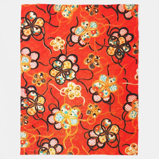 STYLISEERDE STROMEN, ZWARTE WITTE RIBBEN, GERELD FLEECE DEKEN (Voorkant)