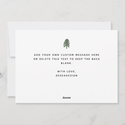 Stylish 2 Photo Arch Pine Minimalist Christmas Feestdagenkaart (Achterkant)