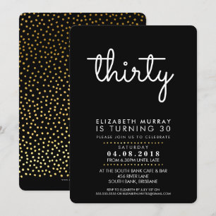 STYLISH 30E verjaardagsfeestje DERDE INVITE eenvou Kaart