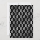 Stylish 40th Birthday Faux Silver Foil Black Kaart (Achterkant)