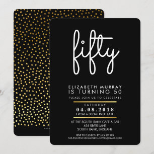 STYLISH 50E verjaardagsfeestje FIFTY INVITE Simple Kaart