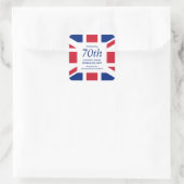 Stylish 70th Platinum Jubilee UNION JACK Vierkante Sticker (Tas)