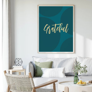 Stylish Abstract Grateful Gratitude Motivational Foto Afdruk