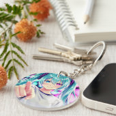 "Stylish Acrylic Circle Keychain  Durable " (Voorkant Rechts)