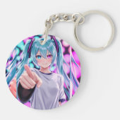 "Stylish Acrylic Circle Keychain  Durable " (Achterkant)