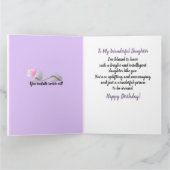 Stylish African American Daughter & Cake Birthday Kaart (Binnen)