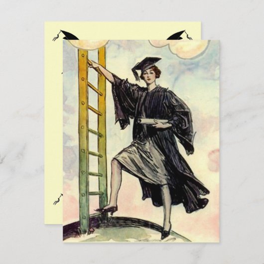 STYLISH AFSTUDEERDER AFSTUDEREN INVITATIE ~EZ2 CUS KAART (Voorkant / Achterkant)