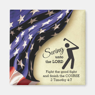 Stylish American Flag Golf Magneet