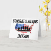 Stylish American Personalized Army Afstuderen Kaar Kaart (Gele Bloem)