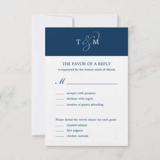 Stylish Ampersand Wedding RSVP Card (Voorkant)