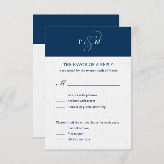 Stylish Ampersand Wedding RSVP Card (Voorkant / Achterkant)