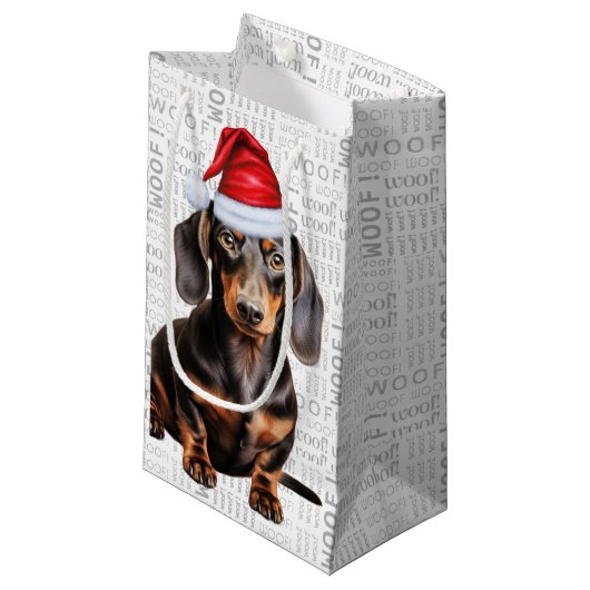 Stylish and Funny Dachshund Lover Christmas Klein Cadeauzakje (Voorkant Gekanteld)