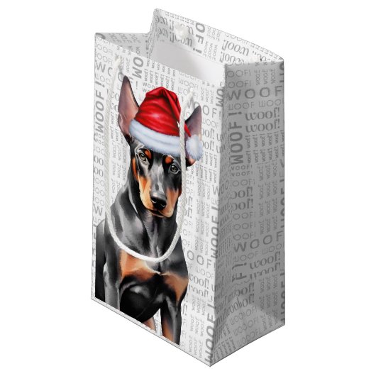 Stylish and Funny Doberman Lover Christmas Klein Cadeauzakje (Voorkant Gekanteld)