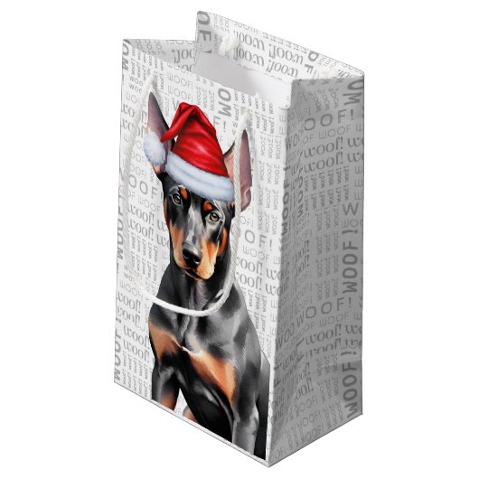 Stylish and Funny Doberman Lover Christmas Klein Cadeauzakje (Achterkant Gekanteld)