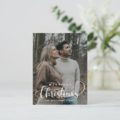 Stylish and Rustic, Merry Christmas Family Photo Briefkaart (Staand voorkant)