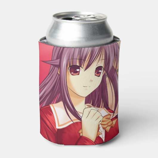 Stylish Anime Girl Blikjeskoeler (Blikje Voorkant)