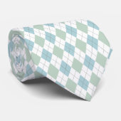 Stylish Aqua & Sea Foam Green Argyle Neck Tie Stropdas (Opgerold)