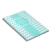 Stylish Aquamarine Chevron Custom Journal Notitieboek (Rechterzijde)