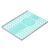 Stylish Aquamarine Chevron Custom Journal Notitieboek (Linkerzijde)