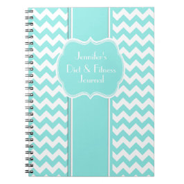 Stylish Aquamarine Chevron Custom Journal Notitieboek