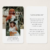 Stylish Arch 2 Photo Funeral Prayer Card Visitekaartje (Voorkant /achterkant)