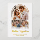 Stylish Arch 3 Photos Elegant Wedding Anniversary  Folie Uitnodiging (Voorkant)