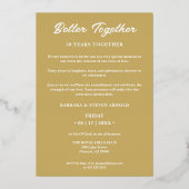 Stylish Arch 3 Photos Elegant Wedding Anniversary  Folie Uitnodiging (Achterkant)