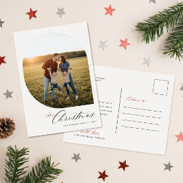 Stylish Arch Photo Christmas Holiday Postcard Feestdagenkaart