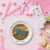 Stylish Aries 1st Birthday & Gold Confetti Papieren Bordje (Feest)