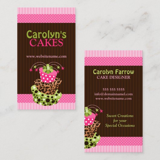 Stylish Art Cake Bakery Visitekaartje (Voorkant / Achterkant)