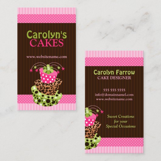 Stylish Art Cake Bakery Visitekaartje (Voorkant / Achterkant)