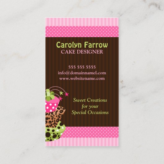 Stylish Art Cake Bakery Visitekaartje (Achterkant)