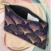 Stylish Art Deco Fans in Purple Etui