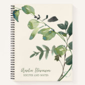 Stylish Autumn Botanical Greenery Name Recipe Notitieboek (Voorkant)