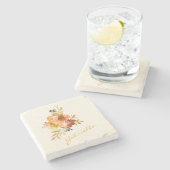 Stylish Autumn Herfst Waterverf Floral Personalize Stenen Onderzetter (Zijkant)