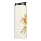 Stylish Autumn Herfst Waterverf Floral Personalize Thermosbeker (Gedraaid links)