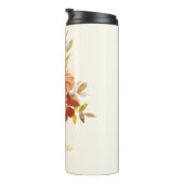 Stylish Autumn Herfst Waterverf Floral Personalize Thermosbeker (Geroteerd rechts)