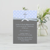 Stylish Baby Boy Christening Uitnodiging (Staand voorkant)