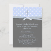 Stylish Baby Boy Christening Uitnodiging (Voorkant)