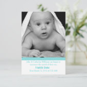 Stylish Baby Boys Birth Announding Photo Card Aankondiging (Staand voorkant)