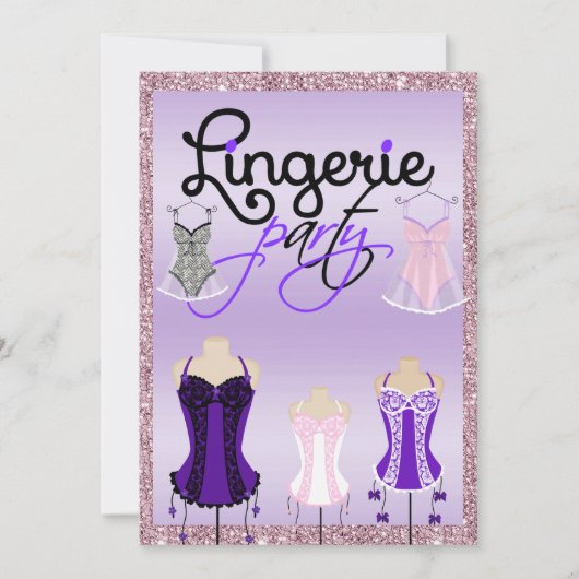 Stylish Bachelorette Lingerie Party Kaart (Voorkant)
