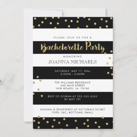 Stylish Bachelorette Party Kaart (Voorkant)