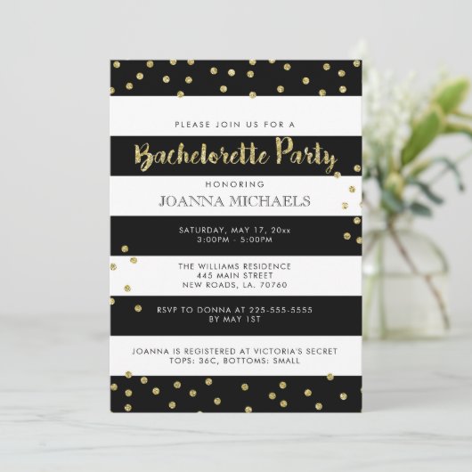 Stylish Bachelorette Party Kaart (Staand voorkant)