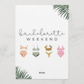 Stylish Bachelorette Weekend Getaway Invitation Kaart (Achterkant)