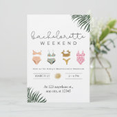 Stylish Bachelorette Weekend Getaway Invitation Kaart (Staand voorkant)